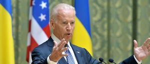 US-Vize-Präsident Joe Biden spricht bei der Pressekonferenz in Kiew.