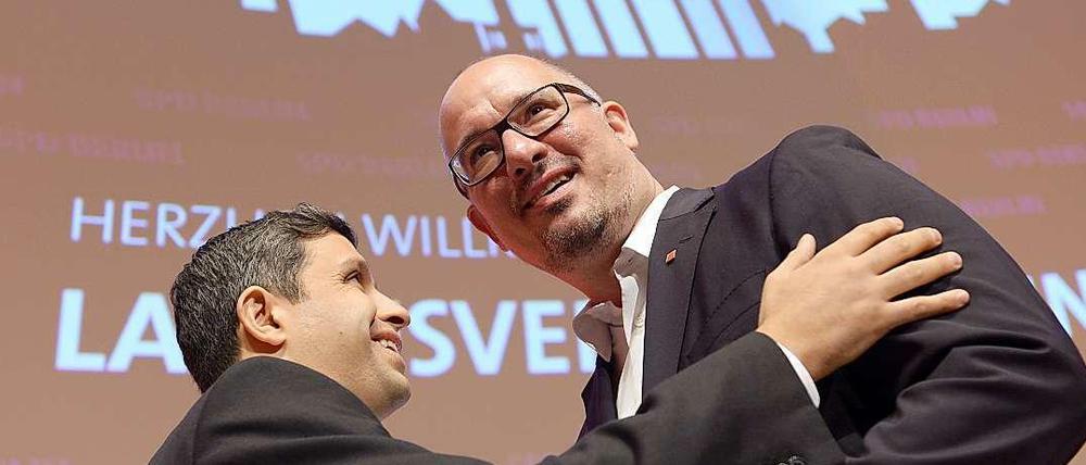 Einst waren sie ein gutes Gespann, jetzt sind sie harte Konkurrenten: SPD-Landeschef Jan Stöß und Fraktionschef Raed Saleh.