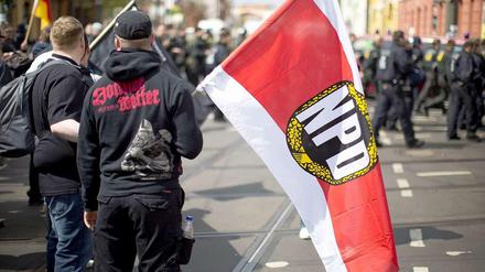 Vor einem Jahr: Die NPD-Demonstration am 1. Mai in Oberschöneweide. 