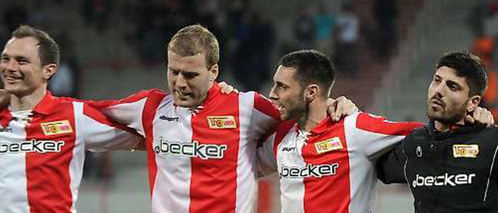 Patrick Kohlmann, Adam Nemec, Marc Pfertzel und Baris Özbek (von links) werden mit Union wohl nichts mehr feiern.