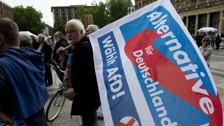 AfD-Demo vor dem Kölner Dom.