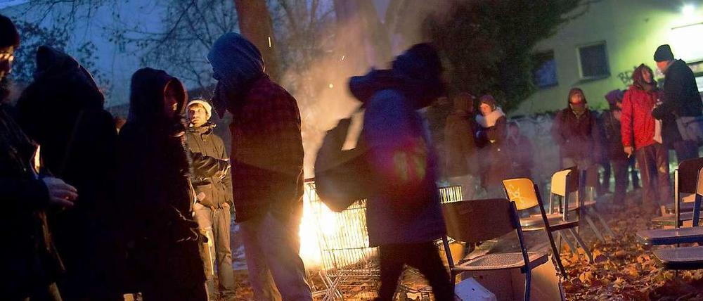 Nach der Besetzung. Seit 2012 leben Flüchtlinge in der heruntergekommenen Gerhart-Hauptmann-Schule.