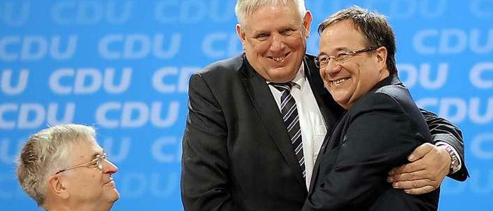 NRW-CDU-Politiker (von rechts) Armin Laschet, Karl Josef Laumann und Peter Hintze