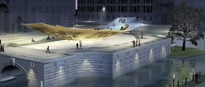 Auch über die "Wippe", das Berliner Einheitsdenkmal auf dem Schloßplatz, gibt es immer wieder Streit. Wegen der dort gefundenen Bodenmosaike oder auch wegen einer Fledermausart, die im Sockel nistet. Zum 25. Jahrestag der Deutschen Einheit 2015 wird sie nicht eingeweiht werden.