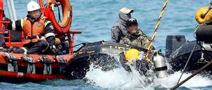 Bergungsarbeiten an der "Sewol".