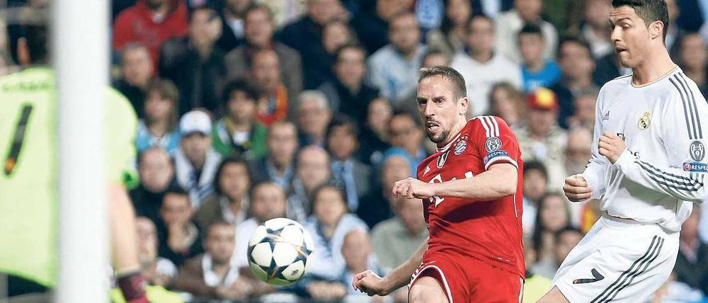 Effektiv oder affektiert? Bayerns Franck Ribéry (Mitte) konnte sich am Mittwochabend gegen Real Madrid kaum einmal durchsetzen.