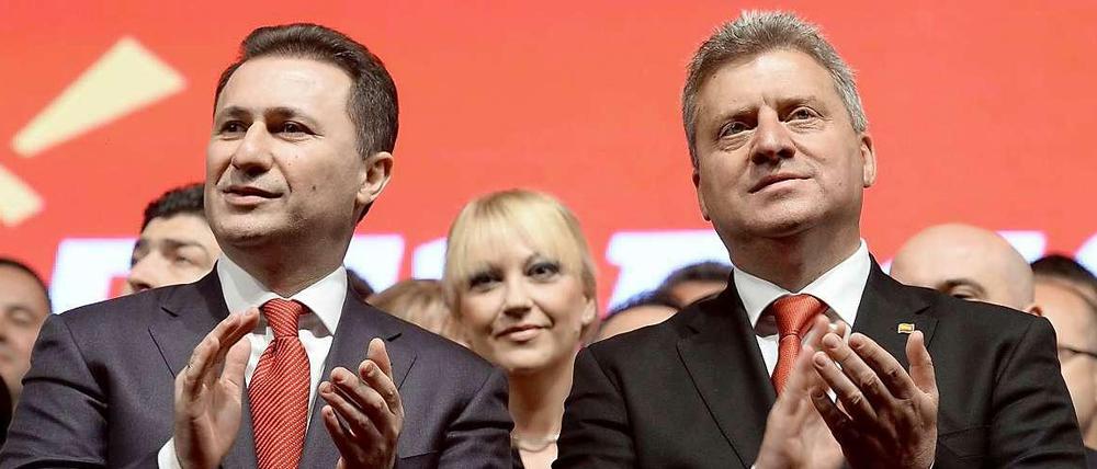 Wahlsieger: Präsident Djordje Ivanov (l.) und Regierungschef Nikola Gruevski.