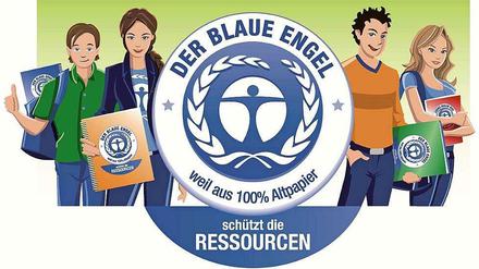 Das Umweltsiegel Blauer Engel steht für die umweltfreundliche Produktion.