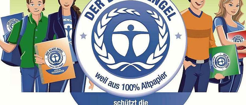Das Umweltsiegel Blauer Engel steht für die umweltfreundliche Produktion.