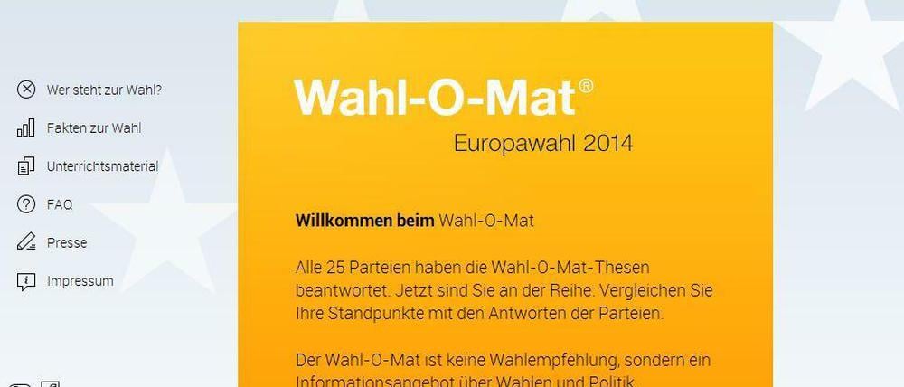 Der Wahlomat zur Europawahl ist gestartet.