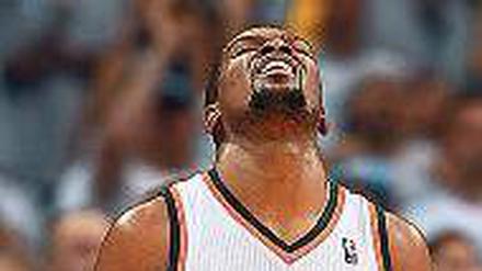 Kaum Luft nach oben. Kevin Durant ist dieses Jahr nicht zu stoppen. Foto: AFP