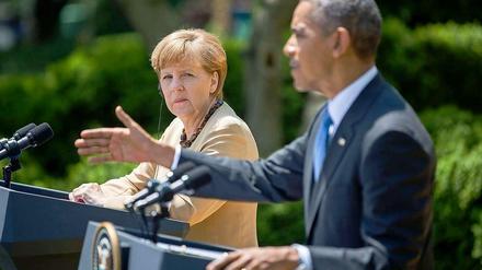 Transatlantische Einigkeit? Angela Merkel und Barack Obama bei der Pressekonferenz nach ihrem Gespräch im Weißen Haus. 