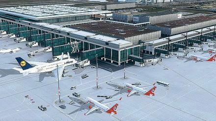 Hochbetrieb am BER. Als PC-Simulation ist der Internationale Flughafen BerlinBrandenburg „Willy Brandt“ bereits in Betrieb. 