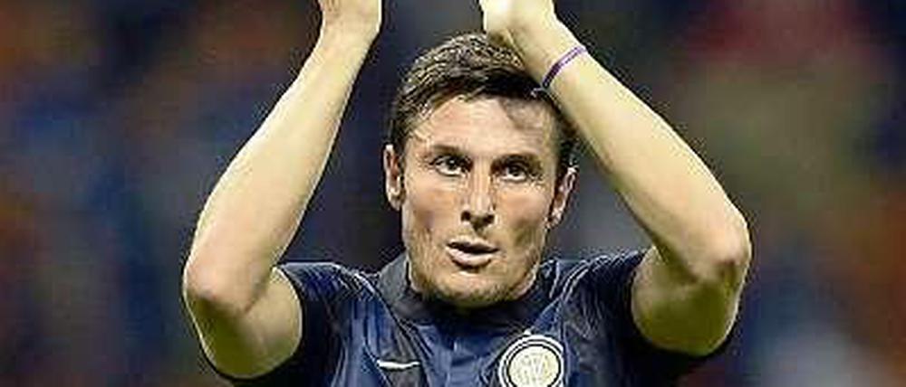 Tschüss. Javier Zanetti wird ab dem Sommer nicht mehr Profi-Fußball spielen.