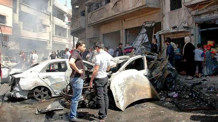 Autobombenanschlag Ende April in Homs