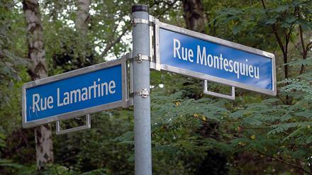 Sichtbare Wurzeln: Straßenecke in der Cité Foch in Berlin.