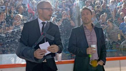 Neues Gespann. Stefan Ustorf (links) und Eisbären Coach Jeff Tomlinson.