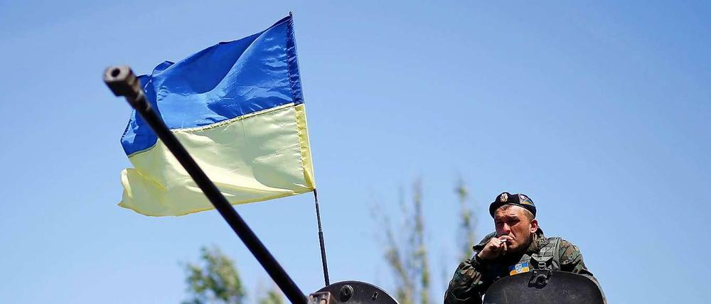 Ein Panzer der ukrainischen Armee