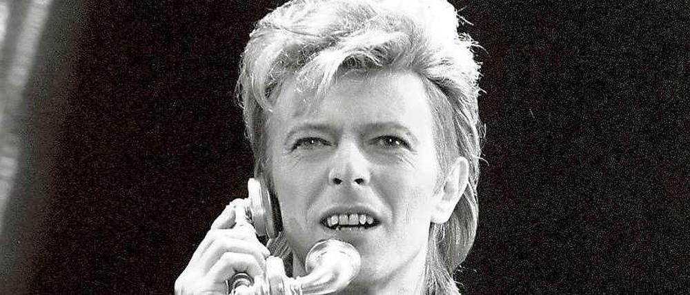 David Bowie bei seinem Konzert vor dem Reichstag im Jahr 1987.