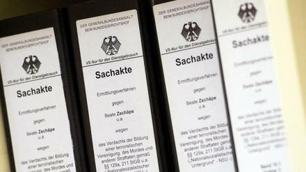 Akten im NSU-Prozess.