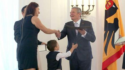 Bundespräsident Joachim Gauck bei der Einbürgerungsfeier am Donnerstag im Schloss Bellevue