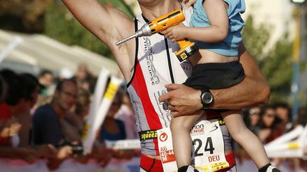 Ironman-Guru Arne Dyck nach dem Zieleinlauf...
