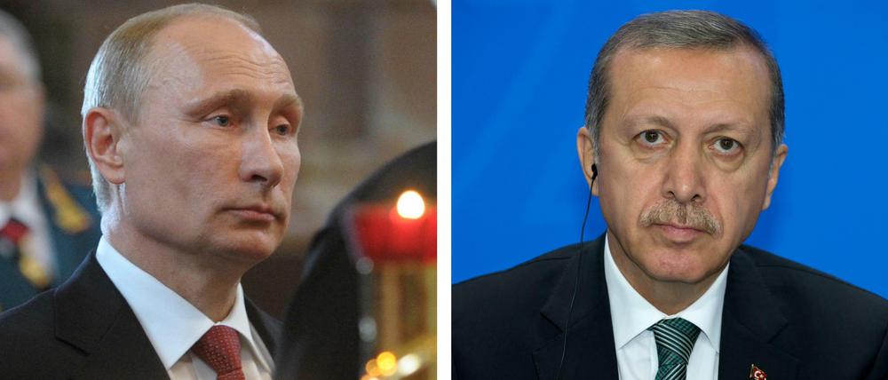 Russland Präsident Putin und der türkische Premier Erdogan