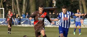 Kampf um den Klassenerhalt. Hertha BSC II, hier ein Bild aus dem Spiel gegen die Reserve des FC St. Pauli im Februar 2014.