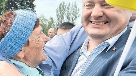 Petro Poroschenko im Wahlkampf. Das Bild veröffentlichte sein eigener Presseservice.