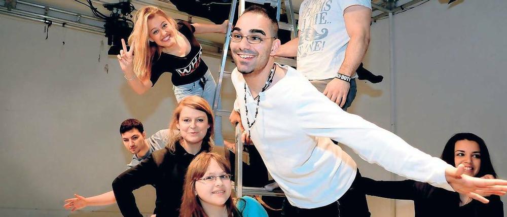 Ein Haufen Schüler ... und Maike Plath mittendrin (links unten).