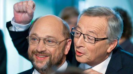 Konkurrenten? Konkurrenten ums Amt des Kommissionspräsidenten - sonst, wie es scheint, einander eher wohlwollend begegnend.