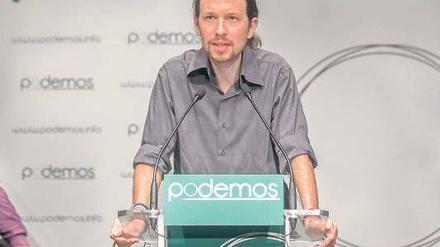 Die Protestpartei „Podemos“ mit ihrem Chef Iglesias wurde viertstärkste Kraft. 