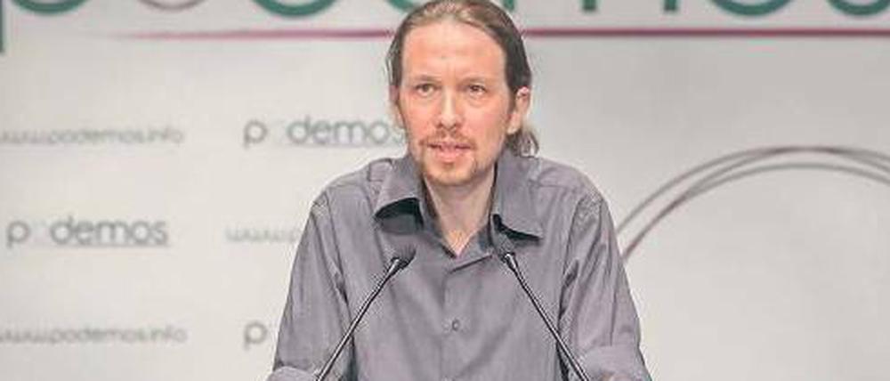 Die Protestpartei „Podemos“ mit ihrem Chef Iglesias wurde viertstärkste Kraft. 