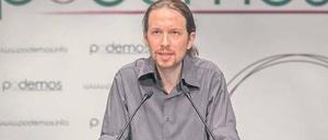 Die Protestpartei „Podemos“ mit ihrem Chef Iglesias wurde viertstärkste Kraft. 