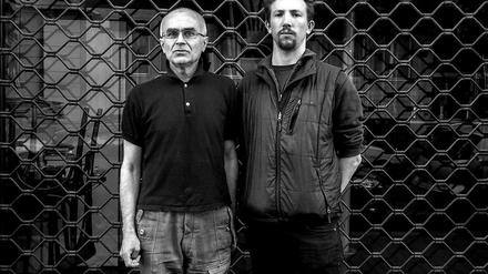 Andrea Ronchelli (rechts) mit seinem russischen Übersetzer Andrej Mironow. Der Fotograf und sein Dolmetscher sind bei Gefechten in der Nähe von Slawjansk ums Leben gekommen. 
