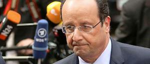 Frankreichs Präsident François Hollande am Dienstagabend bei seiner Ankunft in Brüssel.