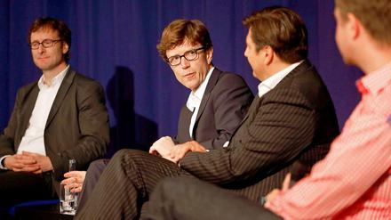 Was nun? Architekt Georg Balzer, Staatssekretär Engelbert Lütke Daldrup, Lichtenbergs Bürgermeister Andreas Geisel und CDU-Vizefraktionschef Stefan Evers (v.l.n.r). 