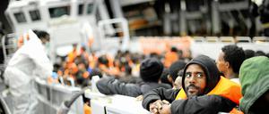 Flüchtlinge vor Lampedusa.