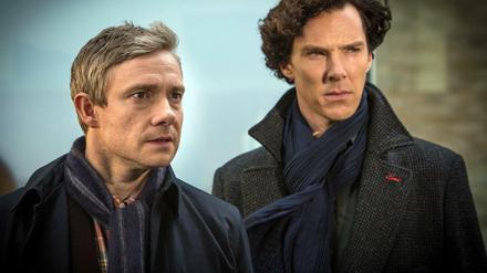 Unter dem Hashtag #sherlock stürmen Benedict Cumberbatch (rechts) als Sherlock Holmes und Martin Freeman als Dr. Watson die Twitter-Charts.