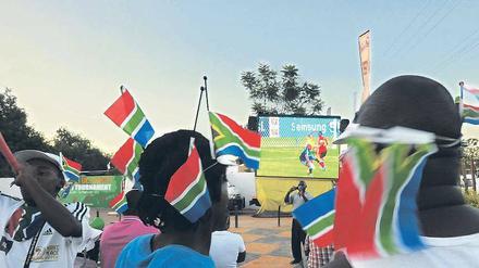 Public Viewing in Afrika. Fußball dient in Ländern wie Kamerun – am Sonntag findet in Mönchengladbach ein Länderspiel gegen Deutschland statt – der staatlich geförderten Volksbeglückung. Foto: AFP