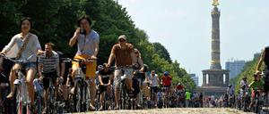 Freie Straßen bei der letztjährigen Sternfahrt. Fahrradwege sind jedoch vielerorts beschädigt oder nicht vorhanden.