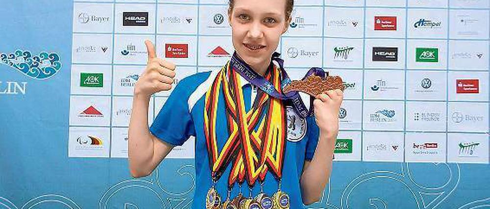 Lea Stengel, elfjährige Medaillenjägerin.