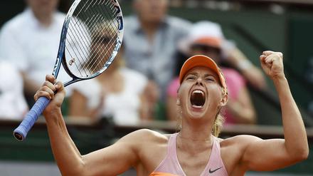 Scream-Queen. Maria Scharapowa musste in ihrem Finale gegen Simona Halep kämpfen, biss sich letztlich aber durch.