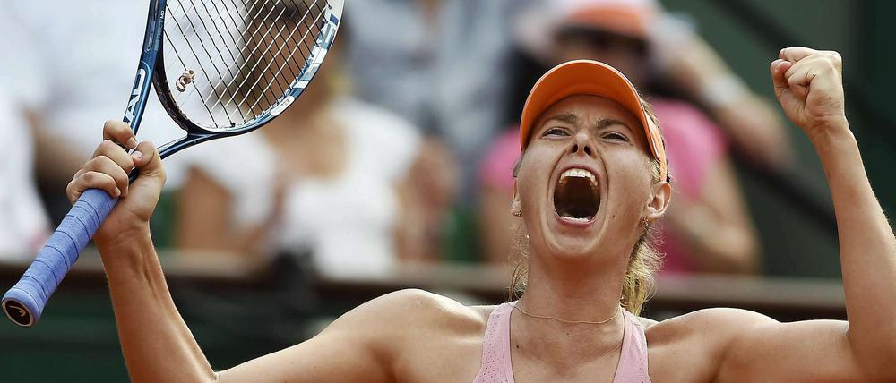 Scream-Queen. Maria Scharapowa musste in ihrem Finale gegen Simona Halep kämpfen, biss sich letztlich aber durch.