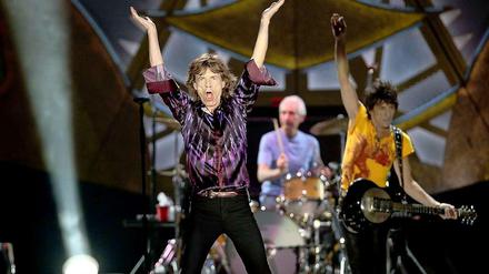 Mick Jagger und Co. bei einem Auftritt ihrer Band "The Rolling Stones". 