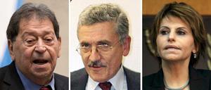 Reuven Rivlin (links) und seine Rivalen Benjamin Ben-Elieser, Meir Sheetrit, Daliah Itzik und Dan Shechtman. Eine sechste Kandidatin, die frühere Oberste Richterin Daliah Dorner, gilt als chancenlos.