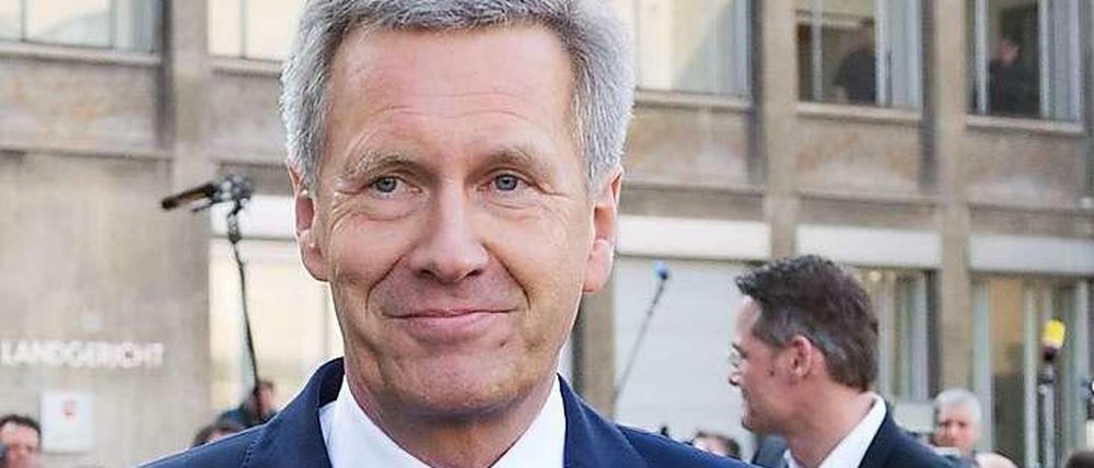 Ex-Bundespräsident Christian Wulff nach seinem Freispruch.
