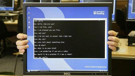 Chat mit der Software "Eugene", das sich als 13-jähriger Junge ausgibt.