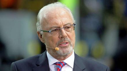 Franz Beckenbauer beim DFB-Pokal-Finale zwischen Borussia Dortmund und FC Bayern München am 17.05.2014 im Olympiastadion in Berlin.