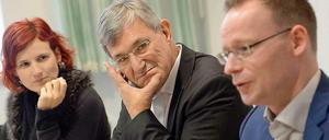 Linken-Funktionäre Kipping, Riexinger, Höhn (von links): Ehrenkodex für Mitarbeiter geplant